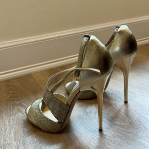 Jimmy Choo platform Gold heal Sandals size 6.5